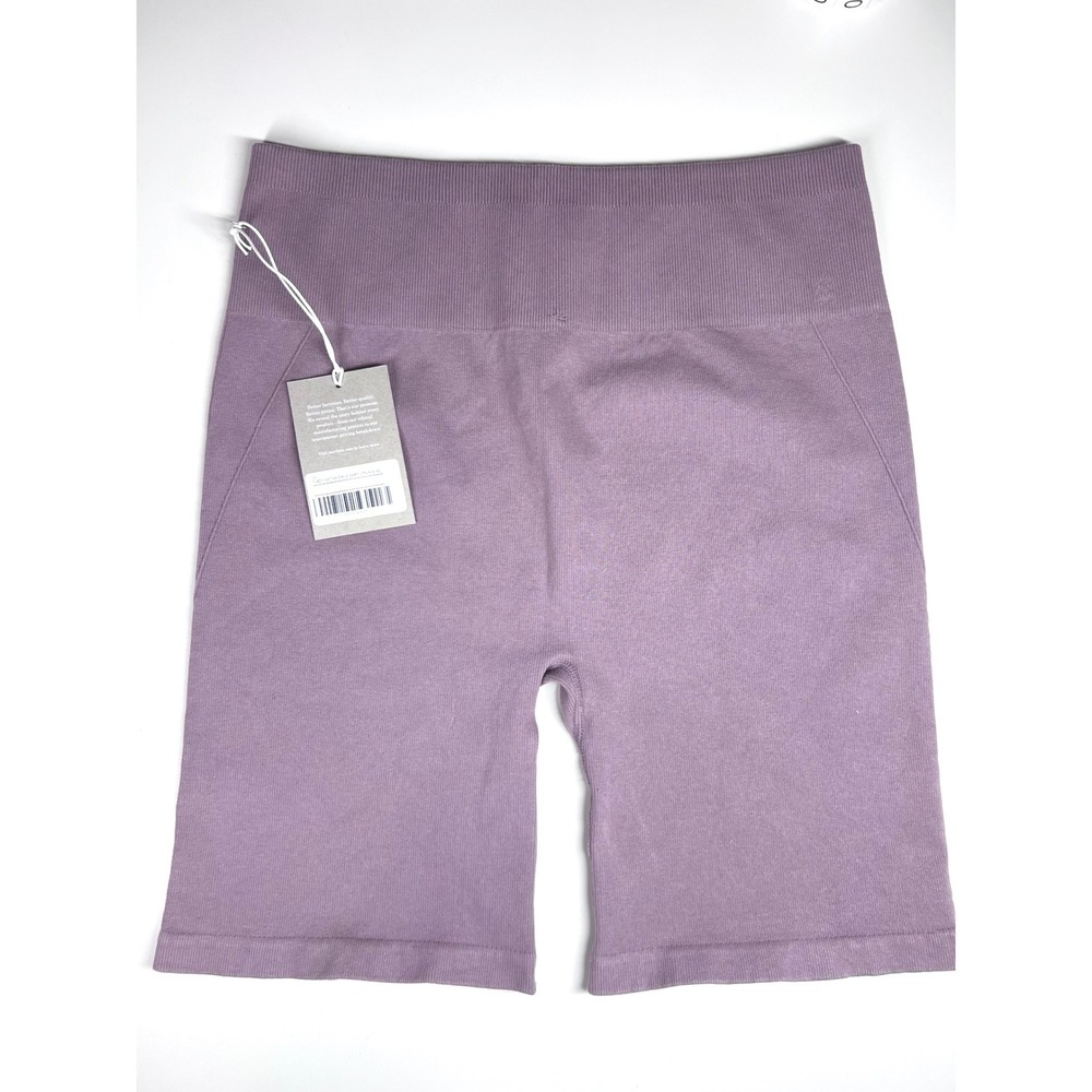Everlane Seamless Bike Short Light Purple Ribbed High Rise Activewear XL/XXL - Picture 2 of 7